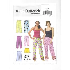Butterick 3314, Fast & Easy, Misses' Petite Top, Shorts & Pants,  XS, S, M, Easy